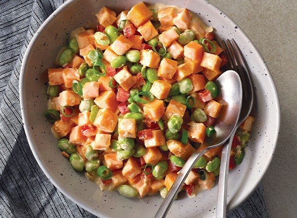 sweet potato edamame bowl