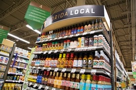 Florida Local endcap with local products 
