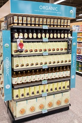 Endcap of organic GreenWise products