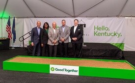 Publix executives celebrate entering the company's 8th state during a groundbreaking ceremony in Louisville, Kentucky.