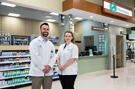 Publix Pharmacy with traditional decor and two pharmacists