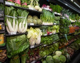 GreenWise Market organic vegetable wall display