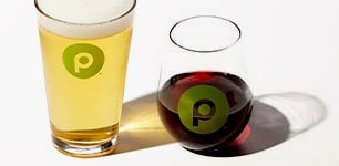 Beer and wine in Publix glasses